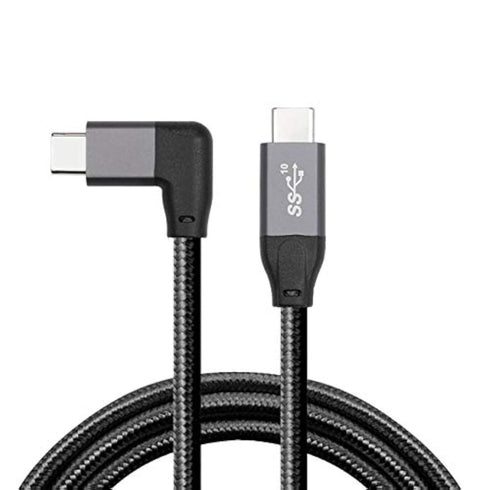 cablecc 10Gbps USB-C USB 3.1 Type C Gen2 Male Data Video 100W Cable 90 Degree Left Right Angled with E-Marker 50cm...
