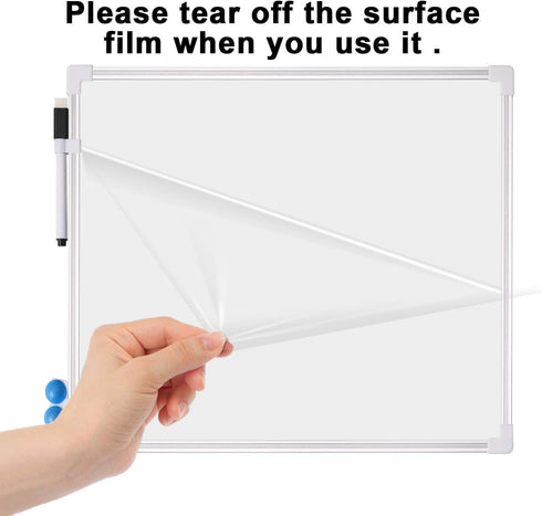 White Board Dry Erase, Small Dry Erase Board 12" x 16", Double Sided Magnetic Whiteboard with Dry Erase Marker & Magnets, Small White Board, Alumi...