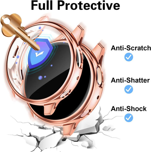 GEAK Compatible with Galaxy Watch Active 2 Case 44mm,3 Pack Soft Full Cover Screen Protector Case for Samsung Galaxy Active 2 Smartwatch Bands 44m...