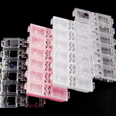 ARTIBETTER 4 Pcs Jewelry Storage Box 12 Compartments Clear Plastic Storage Case Nail Art Container for Glitter, Beads, Sequins, Jewelry Storage...