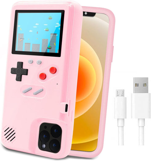 LucBuy Game Console Case Compatible for iPhone 13/13 Pro, Retro Protective Cover Self-Powered Case with 36 Small Games, Full Color Display, Shockp...