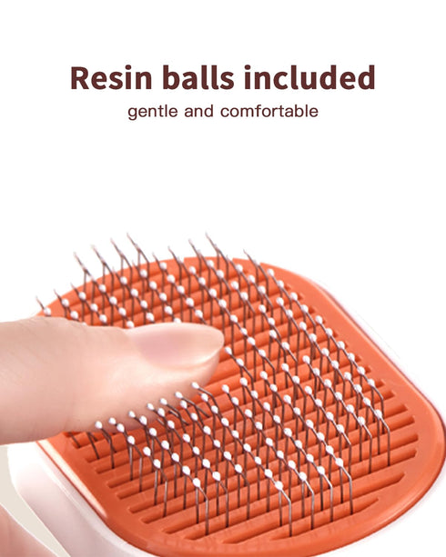 Self Cleaning Brush, Dog Hair Grooming Brush with Stainless Rubber...