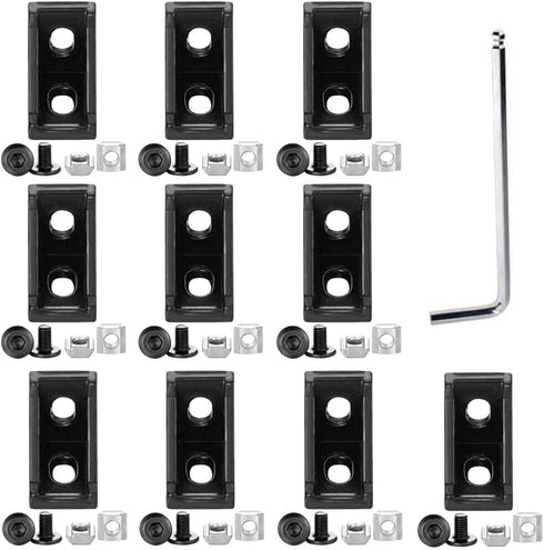 10Sets 2020 Corner Bracket Connectors for 2020 Series 6mm Slot Aluminum Extrusion Profile Accessories(Black)...
