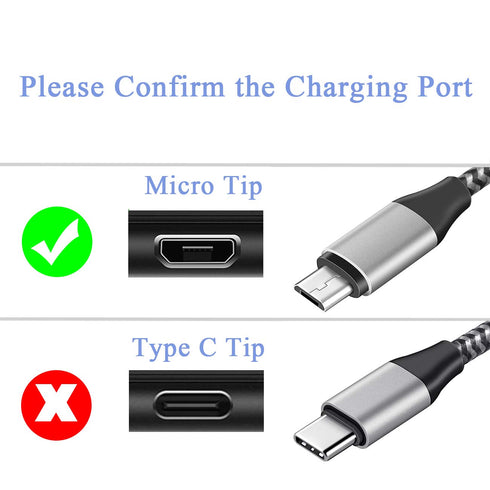 2 Pack 10Ft Micro Charging Cable Cord Replacement for Samsung Galaxy Tab A 10.1(2016); 8.0", 7.0", 9.7"; Tab S/S2; Tab E, 4, 3 SM-T290/550/580/387...