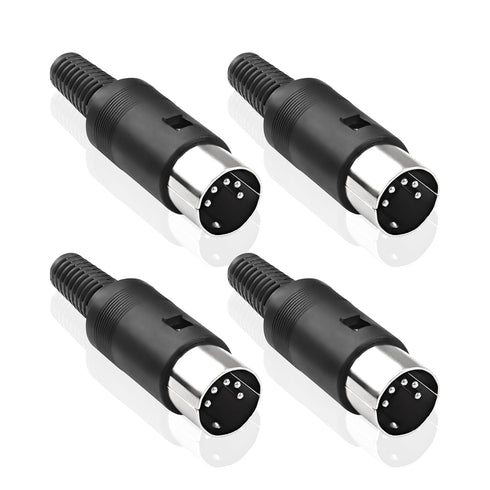 MEIRIYFA DIN 5-Pin Male Plug Connector, 4 Pack DIN 5 Pin Plug MIDI Cable Adapter Socket Solder Terminals Connector for Microphone Amplifiers...