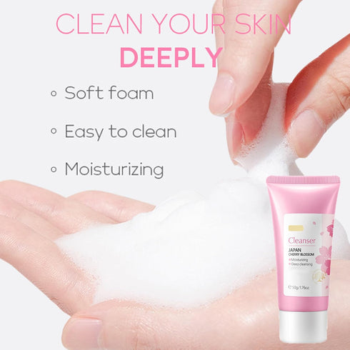 Skincare Gifts For Women,5PCS Cherry Blossom Skin Care Sets & Kits for Dry Skin,Sakura Skin Care Set with Essence,Mud Mask,Facial Cleanser,Eye Cre...