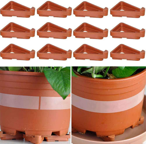 12Pcs Potted Plant Stand,Invisible Flower Pot Risers,Plastic Pot Feet Triangle Flower Planter,for Indoor And Outdoor Plant Pots...