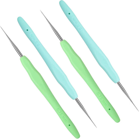 4 Pcs Dreadlock Crochet Hooks for Hair 0.5 mm 0.75 mm Dreadlock Crochet Needle Tools for Locs Braid Hair Weaving Craft Accessories...