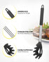 Silicone Pasta Fork and Soup Ladle Set, Non-Stick BPA Free Heat-Resistant Handy Kitchen Utensils for Cooking, Serving, Draining, Stirring (Black)...
