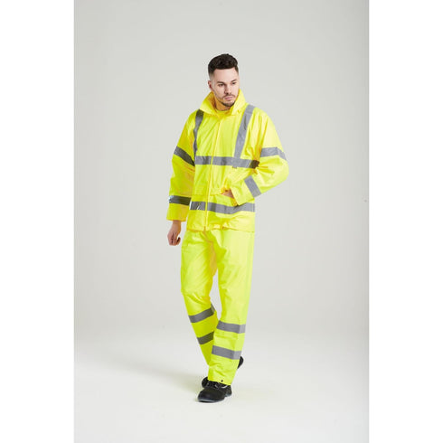 Portwest H441 Hi Vis Waterproof Rain Pants - Reflective Lightweight Safety Pants Class 1 Yellow, Large...