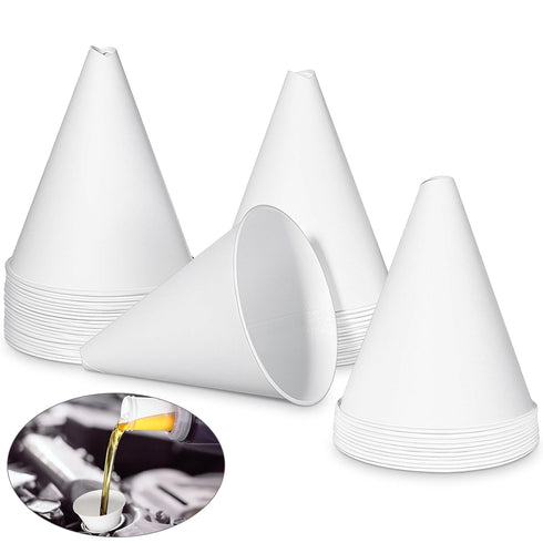25 Pcs Paper Funnels for Motor Oil 6 oz Disposable Engine Oil Funnel Car Oil Funnels Paper Cone Funnel for Gas, Car Oil Change Fluid Automotive Us...