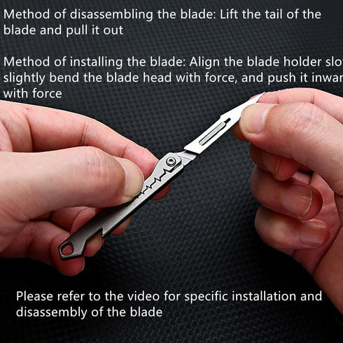 Titanium Alloy Keychain Utility Knife, Small Folding Pocket Knife for Women Men with Extra 10PCS #11 Blades...