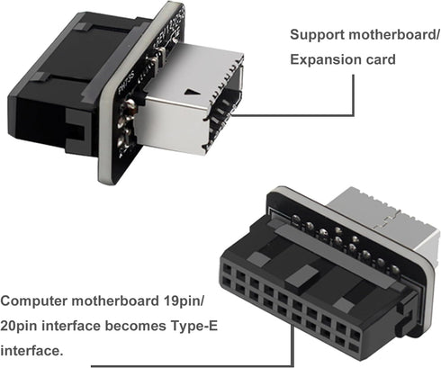 COMeap USB 3.2 Gen 1 to USB 3.2 Gen 2 Header Adapter, USB 3.1 Type-E Key-A to USB 3.0 20 Pin Header Converter for Type C Motherboard (Vertical Typ...