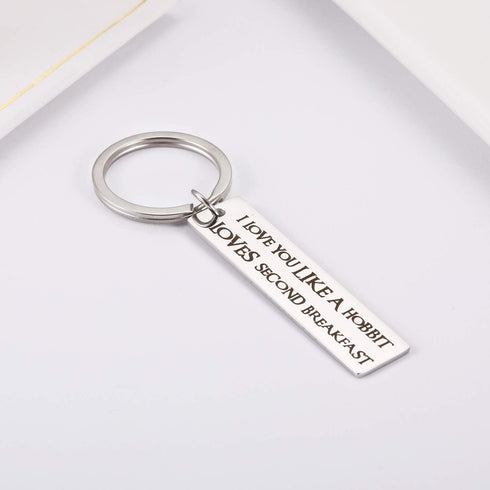 Ukodnus I Love You Like a Hobbit Loves Second Breakfast Keyring for Lord of the Rings Lover Fans Keychain Gifts Boyfriend Girlfriend Valentine's D...