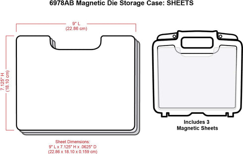ArtBin 6978AB Magnetic Die Storage Case with 3 Magnetic Die Sheets, Portable Paper Craft & Die Organizer with Handle, Translucent...