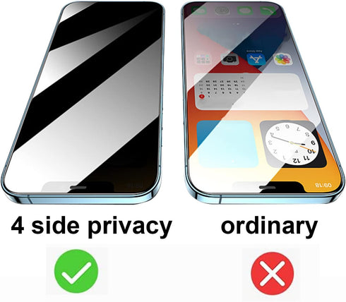 2 Pack 360 Degree Privacy Tempered Glass Suit for iPhone 14 Pro Max/iPhone 15 Plus Anti-Spy 4 Directions Screen Protector Film 4 Sides Anti-Peepin...