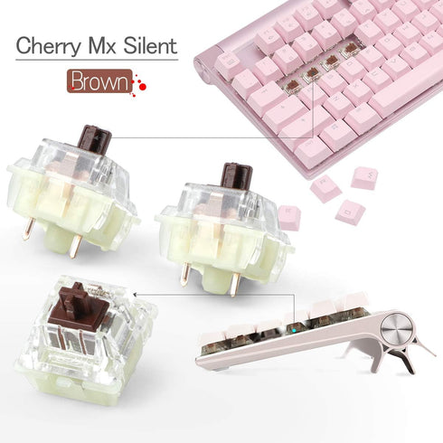 HUYUN Wholesales Authentic RGB Cherry Switch Cherry Mx Switches Keycap Keyswitches Keymodule Mechanical Keyboard Switches Replacement (Brown 3 pin...