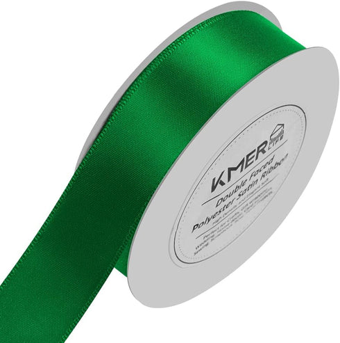 1 inch Double Faced Polyester Emerald Green Satin Ribbon, Perfect for Gift Wrapping Very Suitable for Weddings Party Hair Bow Invitation Decoratio...