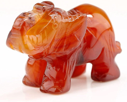 Carved Healing Crystals Gemstones Elephant Statue Figurine Collectible Decor 1.5 inches (Mix 6pcs)...