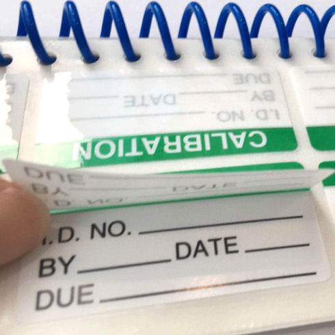 Self Laminating Calibration Labels 1x2 Inch Write-on Calibration Stickers with Spiral Bound Cover for NIST Calibration ISO-900 Calibrate Equipment...