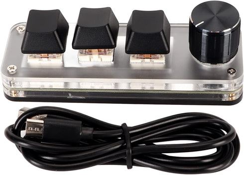 Yoidesu One Handed Macro Mechanical Keyboard, Portable Mini Gaming Keypad Fully Programmable Keys Red Switches, DIY Programmable Shortcut Custom U...