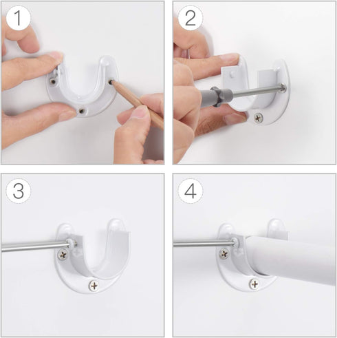 Canomo 4 Packs Heavy Duty Stainless Steel Closet Rod End Supports U-Shaped Closet Pole Sockets Flange Rod Holder with Screws, 1-1/4 Inches Diamete...