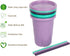 The First Years GreenGrown Reusable Spill-Proof Straw Cups – Toddler Straw Cup – 6 Pack – Purple/Teal...