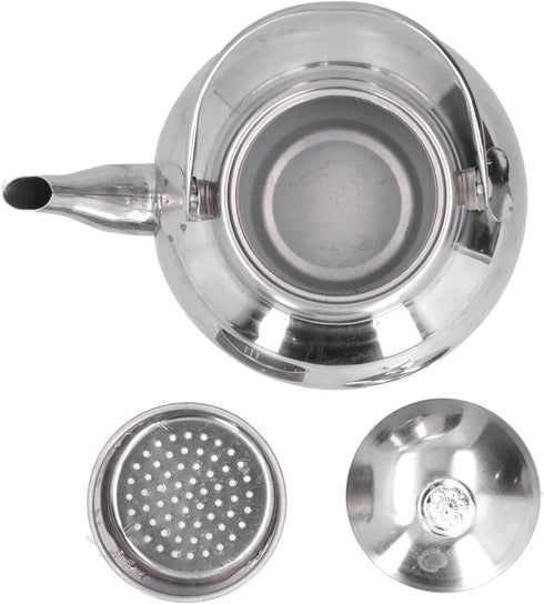 Stainless Steel Teapot, 5.5inch Coffee Pot Teapot Tea Kettle, Exquisite Teapot Coffee Pot with Tea Strainer for Home Restaurant...