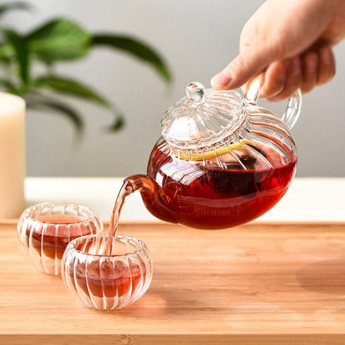 Glass Teapot with Infuser, Stovetop Safe Tea Kettle, Blooming and Loose Leaf Tea Maker...