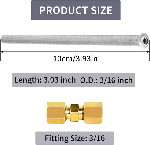 Brake Line Repair Kit - Upgraded 3/16 Stainless Steel Brake Line Including 2 Convex Connectors and 2 Concave Head Connectors, 4 Brass Compression ...