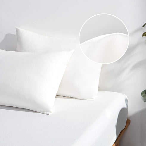 White Pillowcase Set - King Size (20 x 36 inches) Bed Pillow Cover - Brushed Microfiber, Wrinkle, Fade & Stain Resistant - Hidden Zipper Closure P...