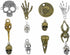 ALIMITOPIA 100 Grams Assorted Skull Skeleton Bone Punk Steampunk Charm Pendant Connector for DIY Necklace Bracelet Jewelry Making Findings...