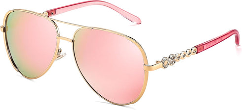 FEISEDY Retro Polarized Pilot Sunglasses for Women 70s Vintage Trendy Shades B4147...