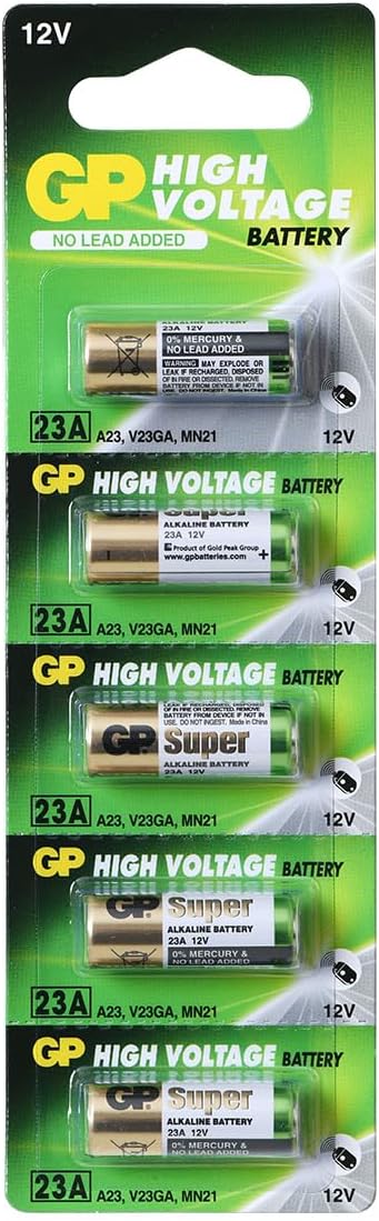 GP Super 23A 12V High Voltage Alkaline Battery (Pack of 5)...