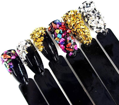 Jmassyang Crushed Glass Irregular Metallic Chips 100g Sprinkles Chunky Glitter for Nail Arts Craft Resin DIY Mobile Phone Case Vase Fillers Jewelr...