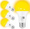 Dusk to Dawn Bug Light Bulbs Outdoor, 1900K Amber Yellow, 600 Lumen, LED 9.5W, A19 E26, 4-Pack, HQ-H018...