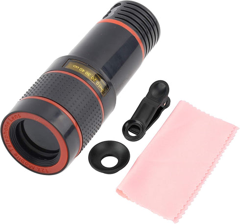 Telephoto Cell Phone Camera Lens 12X Telescopic Lens, Universal Clip On Telescopic Focusing Cell Phone Camera Lens for Mobile Phone Tablet, Cell P...
