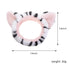 2 PCS Women Animal Ear Tiger Print Fuzzy Hairband Makeup Headband Elastic Stretch Head Wrap for Skincare Spa...