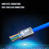 PETECHTOOL RJ45 23AWG Cat6a Cat6 Connector Gold Plated 8P8C Pass Through Shield Plug (50pieces)...