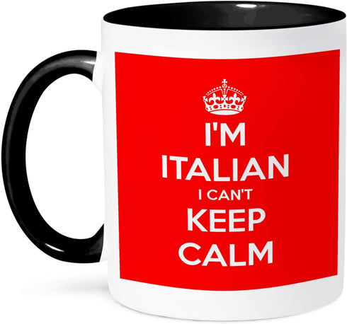 3dRose "I Cant Keep Calm I'M Italian Red" Mug, 11 oz, Black/Red...
