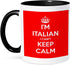 3dRose "I Cant Keep Calm I'M Italian Red" Mug, 11 oz, Black/Red...