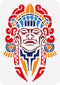 FINGERINSPIRE Mayan Face Stencil 8.3x11.7" PET Tribal Themes Painting Stencils Reusable Aztec Mexico Face Drawing Stencils Wall Hollow Out Sprayin...