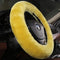 Furry Wool Sheepskin car Steering Wheel Cover for Girls Women Universal car 14 1/2-15 1/2inchs (Lemon Yellow)...