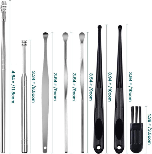 Ear Wax Removal Kit, Ear Cleansing, Cleaning Brush and Storage Box, One-Piece Ear Picker Design for Adults and Kids (White)...