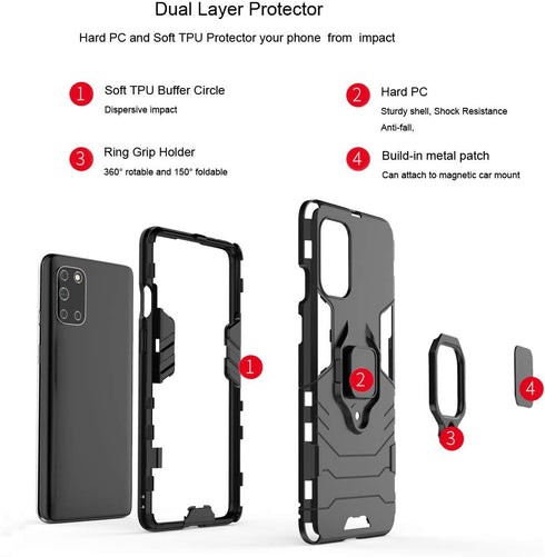 Urspasol for OnePlus 8T 5G Case OnePlus 8T Case with Screen Protector (2 Pack) Tempered Glass Hybrid Heavy Duty Armor Protective Bumper Phone Cove...