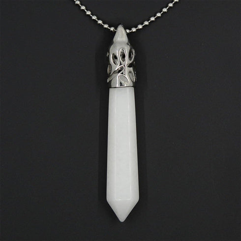 Justinstones Gemstone Hexagonal Pointed Reiki Chakra Pendant Necklace 20"...