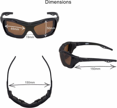 WYND Blocker Polarized Riding Sunglasses Extreme Sports Wrap Motorcycle Glasses...