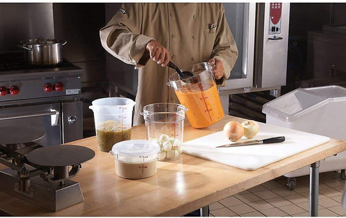 Cambro RFSCW8135 9-15/16" Top Diameter x 10-7/8" Height, Camwear Clear Polycarbonate Round Food Storage Container (Cover Sold Separately), 8 Quart...