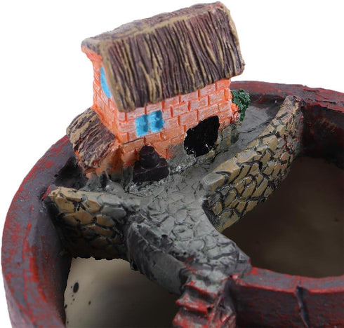 Mini Succulent Pot, Creative Resin Plants Pot,Tiny Creative Flower Pot,Fairy Garden Pot with House,Mini Garden Decoration Bonsai Decor...