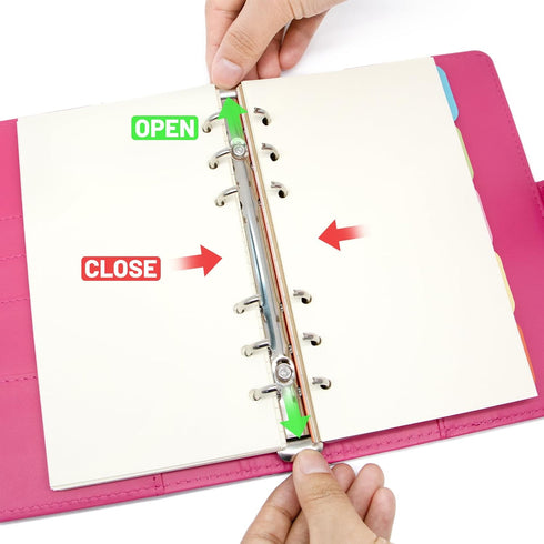 6 Ring Binder Journal with 4 Different Paper Styles, 2 Sets of Labels and 5 Paper Dividers, 5 PP Zipper Bags, 1 Ruler, Aesthetic & Fashionable Sta...